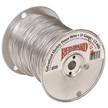 Red Brand 85617 Electric Fence Wire, 17 ga Wire, Steel Conductor, 1/2 mile L