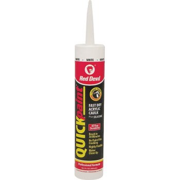 Red Devil Quick Point 0946 Fast Dry Acrylic Caulk, White, 40 to 90 deg F, 10.1 fl-oz Cartridge