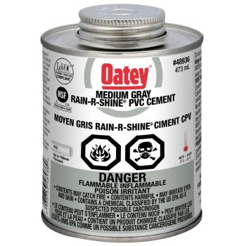 Oatey 31582 Solvent Cement, 473 mL Can, Liquid, Gray