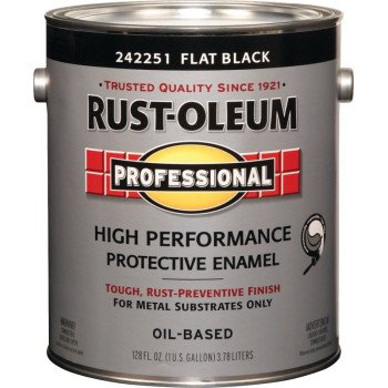 RUST-OLEUM PROFESSIONAL 242251 Protective Enamel, Flat, Black, 1 gal Can