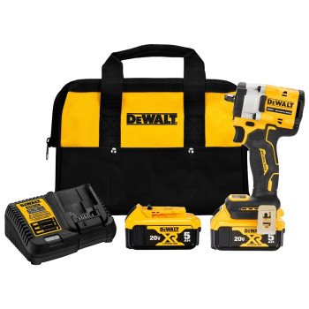 DEWALT Atomic Series DCF923P2 Impact Wrench, Battery Included, 20 V, 5 Ah, 3/8 in Drive, 3550 ipm, 2500 rpm Speed