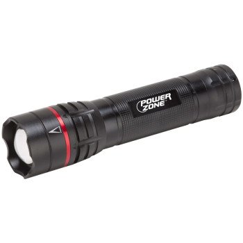 PowerZone 12098 Tactical Flashlight, AA Battery, LED Lamp, 700 Lumens, 150 m Beam Distance, 5 hrs Run Time, Black