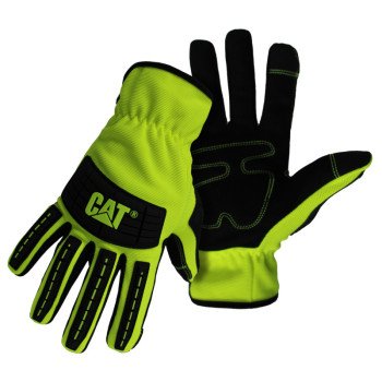 Cat CAT012250L Utility Gloves, Men's, L, Open Cuff, Spandex, Green