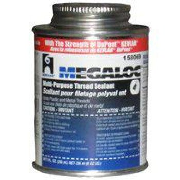 Hercules Megaloc 158069 Pipe Thread Sealant, 0.5 pt Can, Liquid, Blue