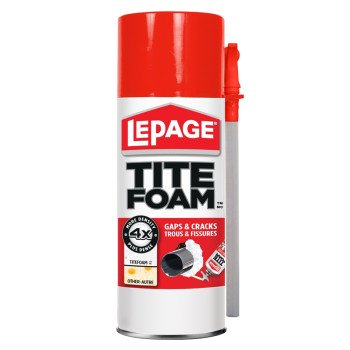 LePage TITEFOAM 2092222 Insulating Foam Sealant, White, 24 hr Functional Cure, 41 to 86 deg F, 340 g Can