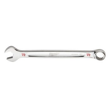 Milwaukee 45-96-9416 Combination Wrench, SAE, 1/2 in Head, 7.09 in L, 12-Point, Steel, Chrome, Ergonomic, I-Beam Handle