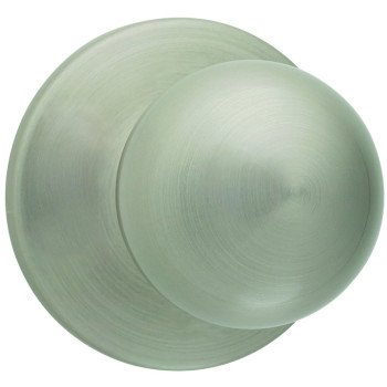 Kwikset 200P 15CP Passage Knob, Zinc, Satin Nickel, 2-3/8 to 2-3/4 in Backset, 1-3/8 to 1-3/4 in Thick Door