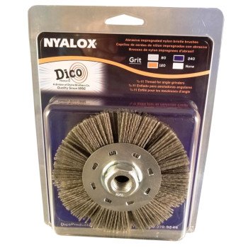 Dico 7200075 Wheel Brush, 4-1/2 in Dia, 5/8-11 Arbor/Shank, Nyalox Bristle