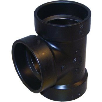 Canplas 102102BC Pipe Tee, 2 in, Hub, ABS, Black