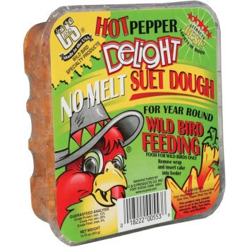 C&S No Melt Suet Dough Delights CS12553 Bird Suet, Hot Pepper Flavor, 11.75 oz