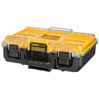 DEWALT ToughSystem 2.0 Series DWST08020 Deep Compact Organizer, 14.45 in L, 10.47 in W, 5.2 in H, 6-Compartment, Yellow