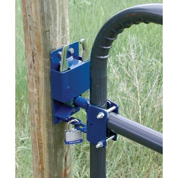 SpeeCo S16100100 Gate Latch, 2-Way, Lockable, Steel, Blue, For: 1-1/4 to 2 in OD Round Tube Gate