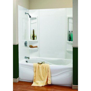 Maax Finesse Series 101594-000-129 Bathtub Wall Kit, 33-1/2 in L, 61 in W, 59 in H, Polystyrene, Smooth Wall