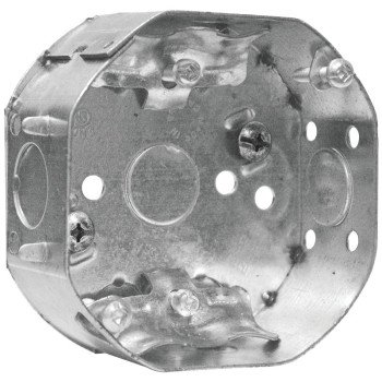 Tradeselect 54151LVP4 Octagonal Box, 4 in OAW, 1-1/2 in OAD, 4 in OAH, 3 -Knockout, Metal Housing Material