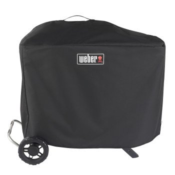 Weber 7770 Premium Grill Cover, For: Weber Traveler Gas Grill, 22 in W, 56.6 in D, 39.3 in H, Polyester, Black