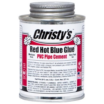 Christy's RH-RHBV-HP-36 Solvent Cement, 0.5 pt, Can, Medium Syrupy Liquid, Blue