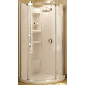 MAAX 105753-000-001-00 Olympia Shower Panel, 36 in W, 78 in H, Acrylic, White, Corner Mounting