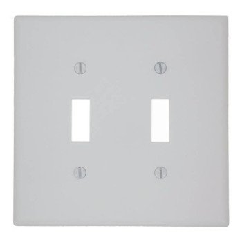 Leviton 80509-W Wallplate, 4-7/8 in L, 4.94 in W, 2 -Gang, Plastic, White