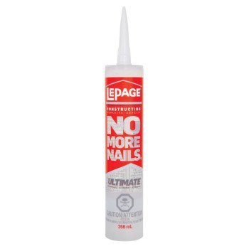 LePage 1654398 No More Nails Ultimate Clear Adhesive, Clear, 266 mL