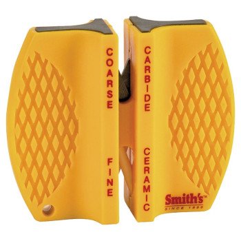 Smith's CCKB Knife Sharpener, 1500 Grit, Coarse/Extra Fine, Carbide Abrasive, Yellow