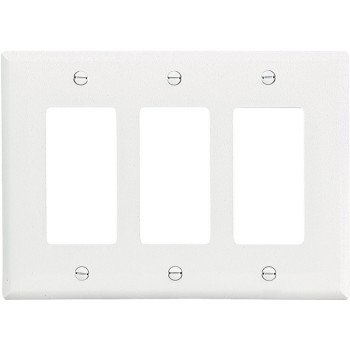 WALL PLATE 3 GANG DECR MID WHT