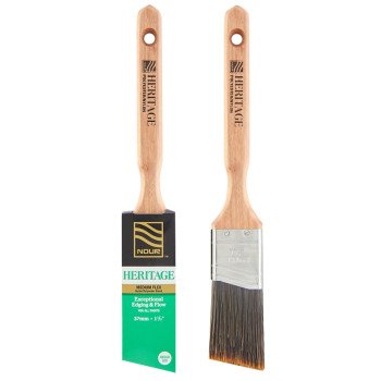 Nour 3881-37N Paint Brush, 1-1/2 in W, Angle Brush, 2-1/2 in L Bristle, Nylon/Polyester Bristle, Sash Handle