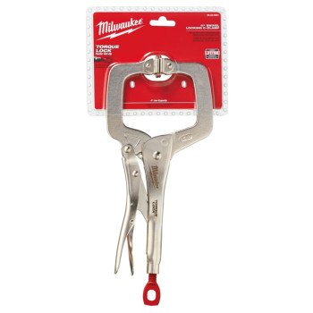 Milwaukee Torque Lock 48-22-3521 Locking C-Clamp, 4 in Max Opening Size, 4 in D Throat, Alloy Steel Body, Silver Body