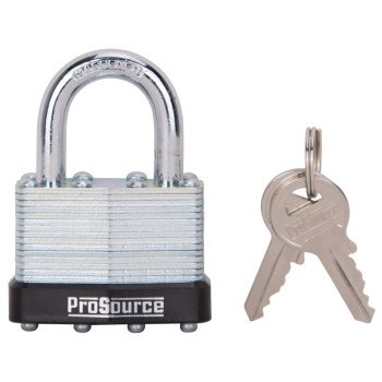 ProSource HD00028-3L Padlock, Standard Shackle, 9/32 in Dia Shackle, 1-1/4 in H Shackle, Steel Shackle, Steel Body