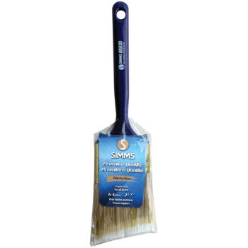 Simms 1930-64 Paint Brush, 2-1/2 in W, Angle Sash Brush, 2-7/8 in L Bristle, Nylon/Polyester Bristle