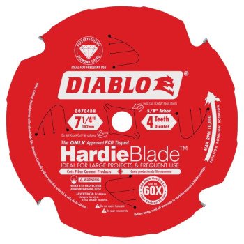 Diablo D0704DH Circular Saw Blade, 7-1/4 in Dia, 5/8 in Arbor, 4-Teeth, Polycrystalline Cutting Edge