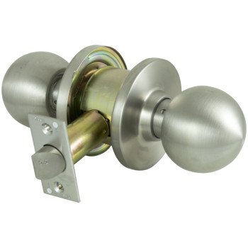 ProSource C363BV-PS Passage Knob, Metal, Stainless Steel, 2-3/4 in Backset, 1-1/4 to 1-13/16 in Thick Door