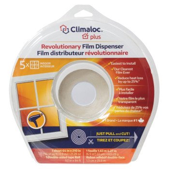 Climaloc Plus CIFILMDISP Window Film Dispenser, 64 in W, 0.9 mil Thick, 210 in L, Polypropylene, Clear