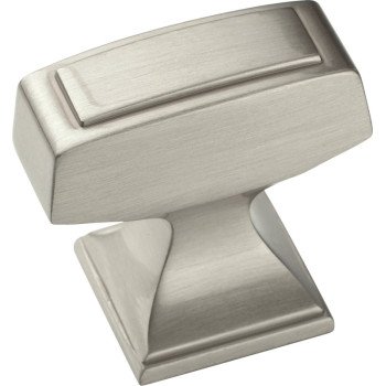 Amerock BP53029G10 Cabinet Knob, 1-3/16 in Projection, Zinc, Satin Nickel