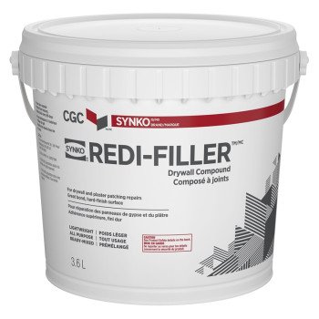 Synko Redi-Filler 330013 Drywall Compound, Paste, Off White, 3.6 L