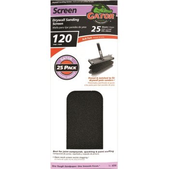 Gator 3302 Sanding Screen, 11-1/4 in L, 4-1/4 in W, 120 Grit, Medium, Silicone Carbide Abrasive