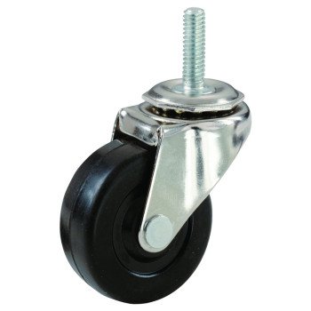 Shepherd Hardware 9196 Swivel Caster, 4 in Dia Wheel, 15/16 in W Wheel, Rubber Wheel, 115 lb