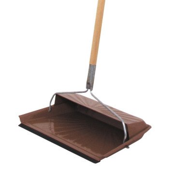 Fulton 20247 Hooded Dustpan, 11-3/4 in L, 7-7/8 in W, Rubber/Steel, Black, Baked Enamel