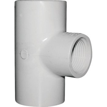 IPEX 435871 Pipe Tee, 1-1/4 x 1 in, Socket x Socket x FPT, PVC, White, SCH 40 Schedule, 150 psi Pressure