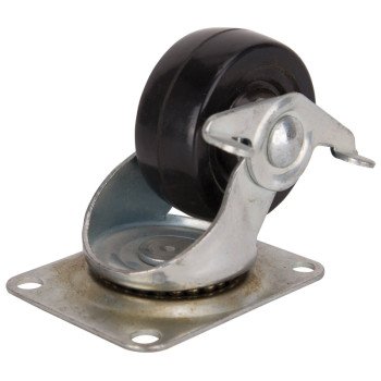 ProSource JC-H11 Swivel Caster, 3 in Dia Wheel, 1-1/4 in W Wheel, Rubber Wheel, Black, 210 lb, Steel Housing Material