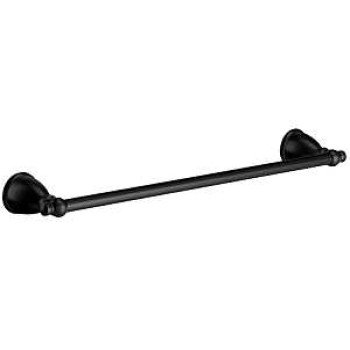 Moen Caldwell Y3124BL Towel Bar, 24 in L Rod, Zinc, Matte, Wall Mounting