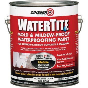 Zinsser WATERTITE 05001 Block Filler Paint, Oil, White, 1 gal, Can, 75/100 sq-ft/gal Coverage Area