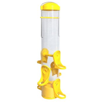 Stokes Select 38224 Thistle Bird Feeder, 15 in H, 1.1 qt, Plastic, Clear Yellow, Hanging Mounting