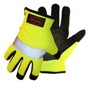 Boss 991L Mechanic Gloves, L, Open Cuff, Synthetic Leather