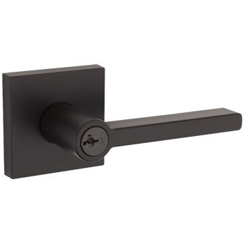 Weiser Halifax Series 9GLA5350-094 Entry Lever, Matte Black, Residential, Re-Key Technology: SmartKey, Universal Hand