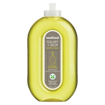 method Squirt + Mop 563 Hard Floor Cleaner, 25 oz Bottle, Liquid, Lemon Ginger, Yellow