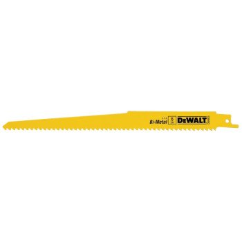 DEWALT DW4803 Reciprocating Saw Blade, Applicable Materials: Wood, 3/4 in W, 9 in L, 6 TPI