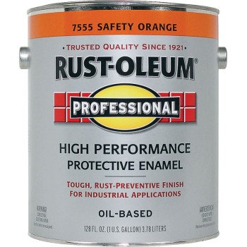 Professional 7555402 Enamel Paint, Oil, Gloss, Safety Orange, 1 gal, Can, 230 to 390 sq-ft/gal Coverage Area