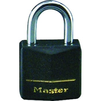 Master Lock 131Q Padlock, Keyed Alike Key, 3/16 in Dia Shackle, Steel Shackle, Brass Body, 1-3/16 in W Body