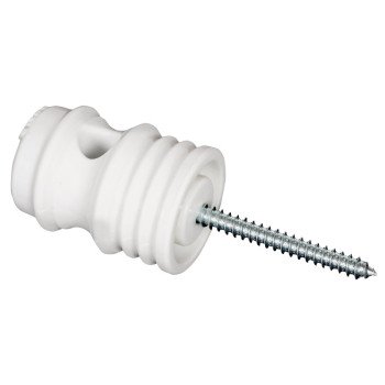 Zareba IWSD-Z Self-Drilling Insulator, Aluminum/Steel, Porcelain, White