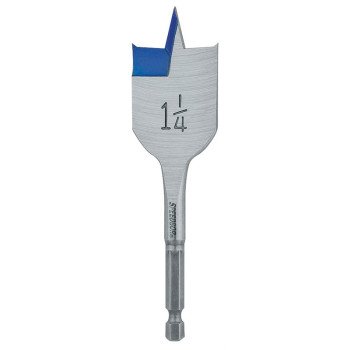 Irwin 87920 Spade Drill Bit, 1-1/4 in Dia, 4 in OAL, Flat Flute, 1/4 in Dia Shank, Hex Shank